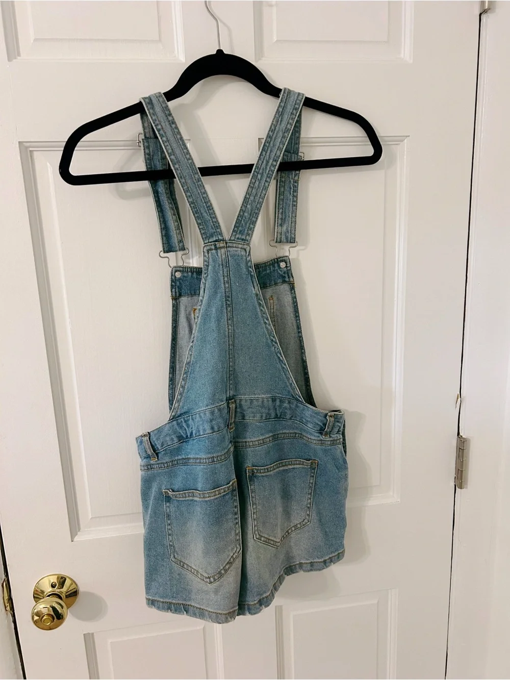 Free People denim overall shorts